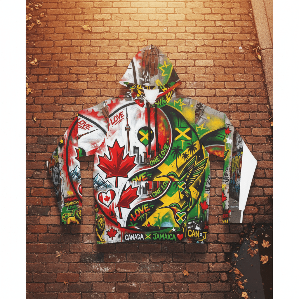 Canada & Jamican Long Distance love HoodieEmber Spirit Apparel