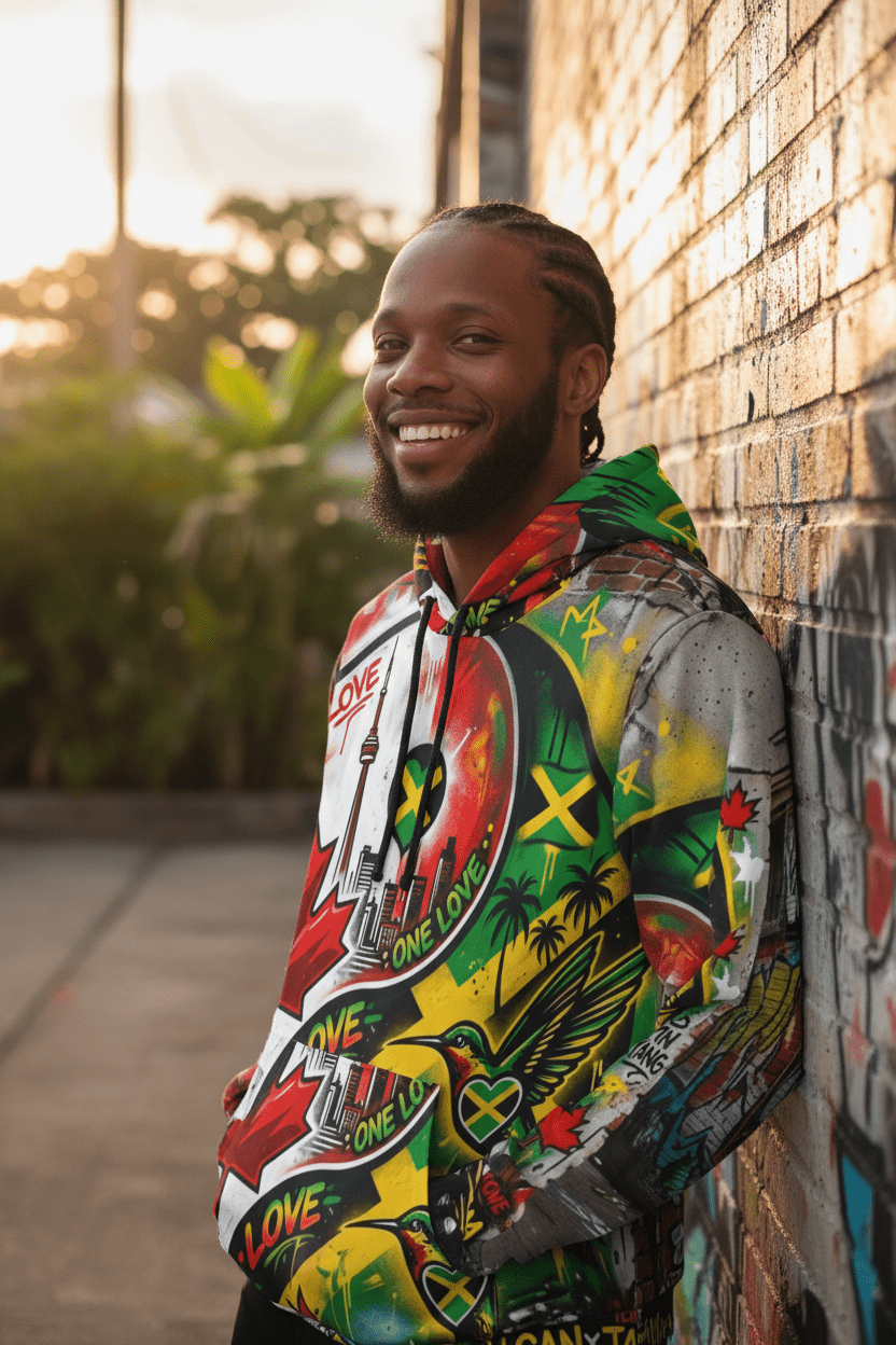 Canada & Jamican Long Distance love HoodieEmber Spirit Apparel