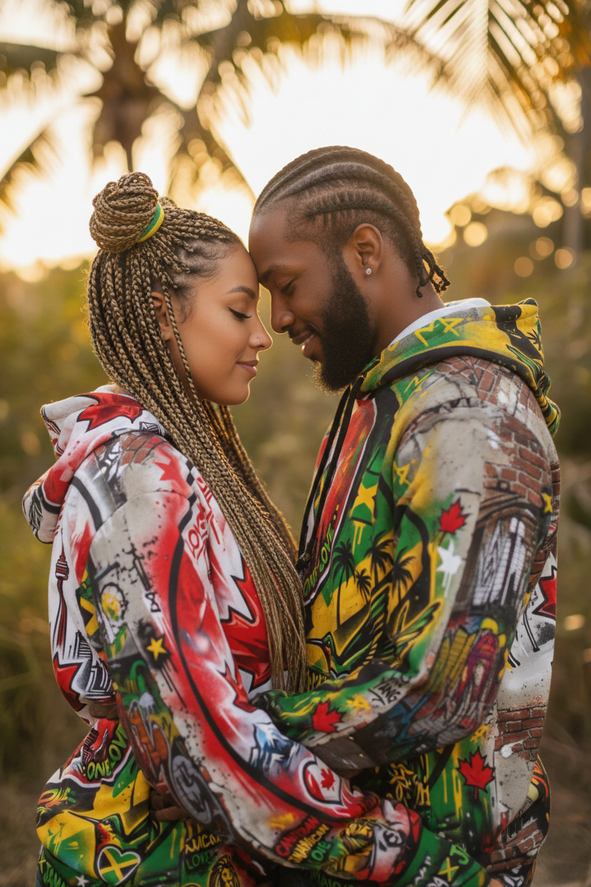 Canada & Jamican Long Distance love HoodieEmber Spirit Apparel