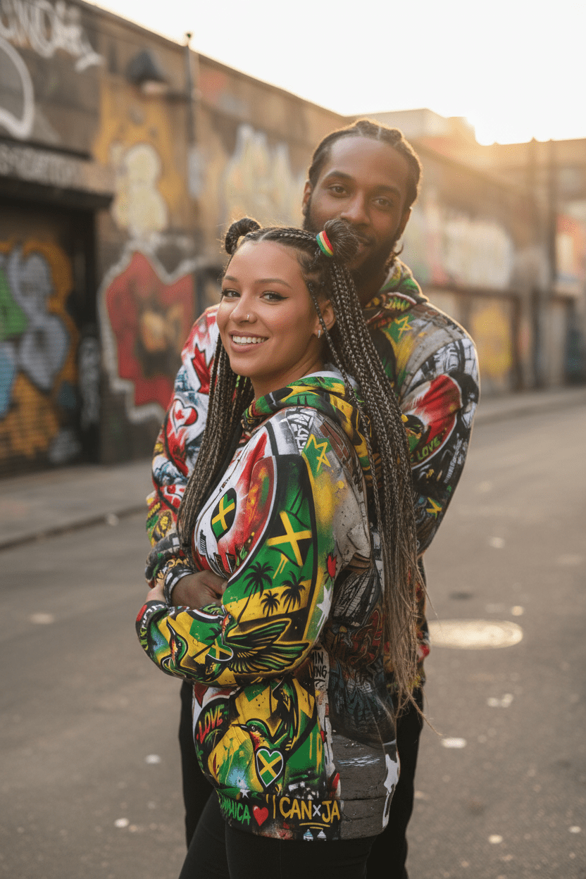 Canada & Jamican Long Distance love HoodieEmber Spirit Apparel