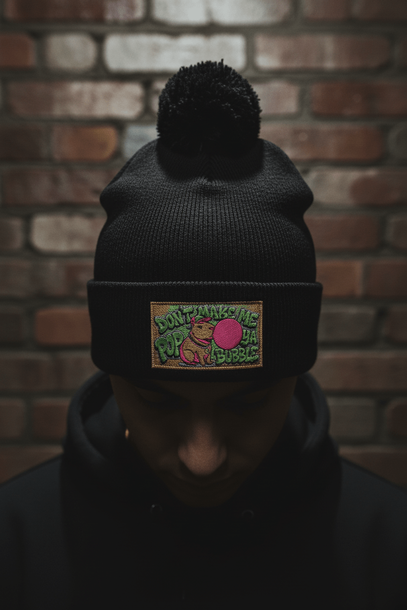Capybara Pom - Pom Knit Cap (Embroidered)Ember Spirit Apparel