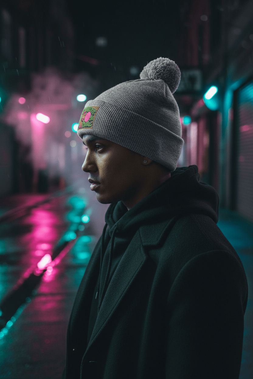 Capybara Pom - Pom Knit Cap (Embroidered)Ember Spirit Apparel