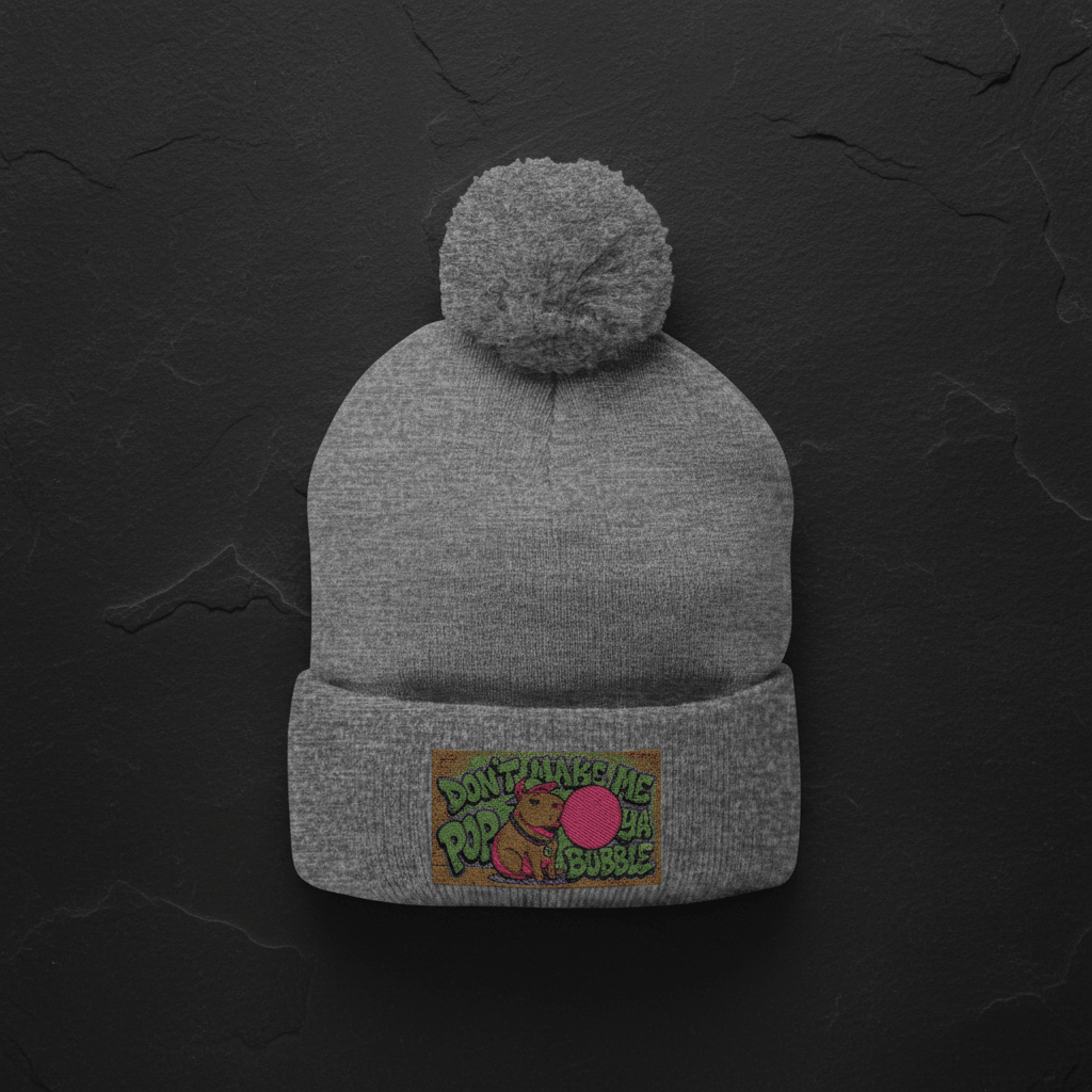 Capybara Pom - Pom Knit Cap (Embroidered)Ember Spirit Apparel