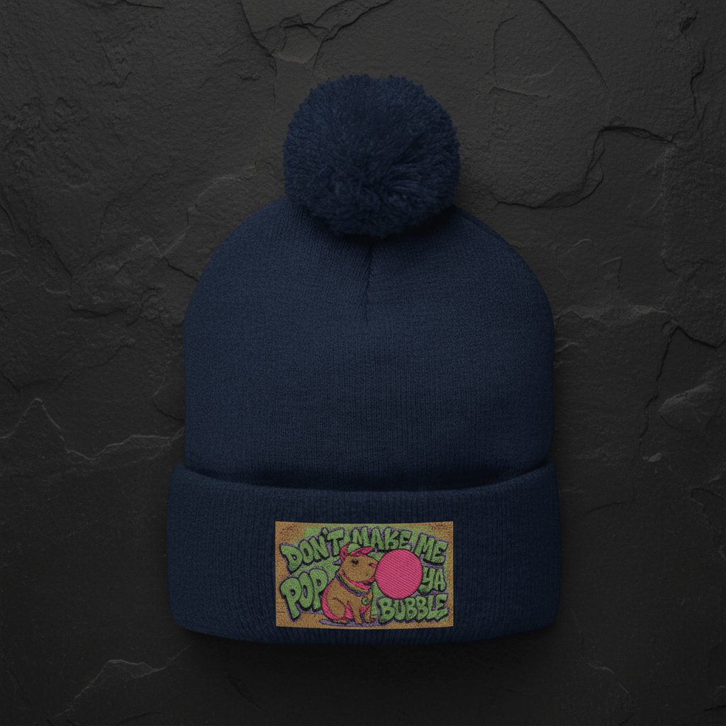 Capybara Pom - Pom Knit Cap (Embroidered)Ember Spirit Apparel