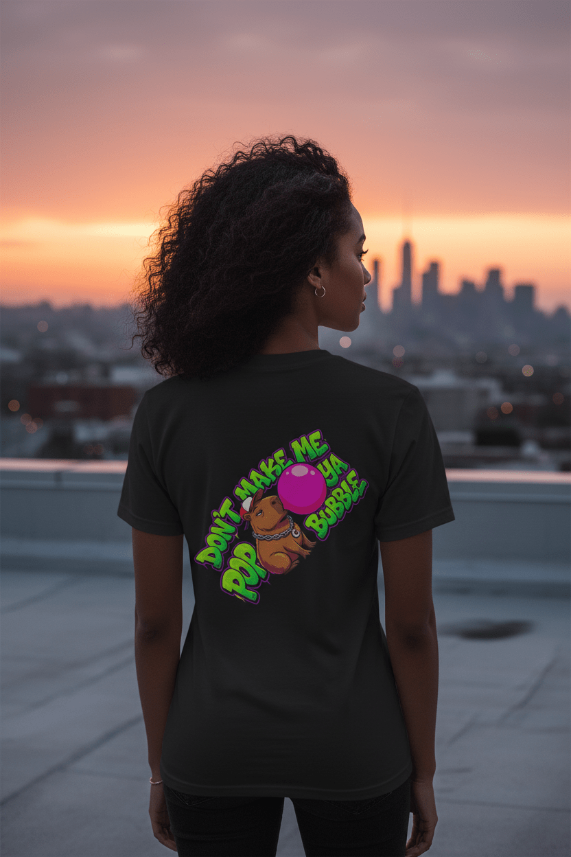 Capybara Pop Your Bubble T-Shirt – Cute Funny Unisex Graphic TeeEmber Spirit Apparel