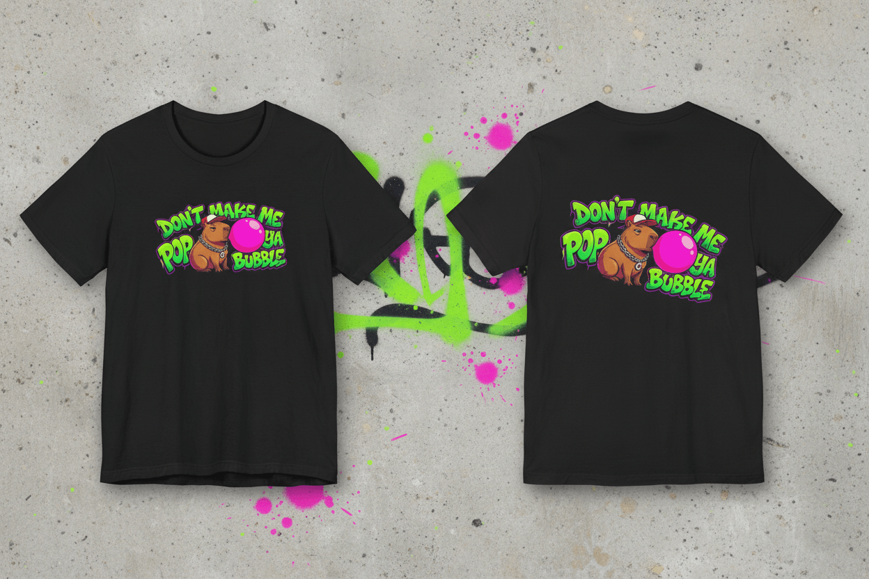 Capybara Pop Your Bubble T-Shirt – Cute Funny Unisex Graphic TeeEmber Spirit Apparel