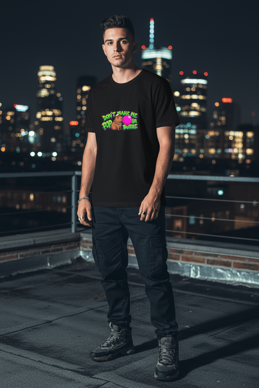 Capybara Pop Your Bubble T-Shirt – Cute Funny Unisex Graphic TeeEmber Spirit Apparel