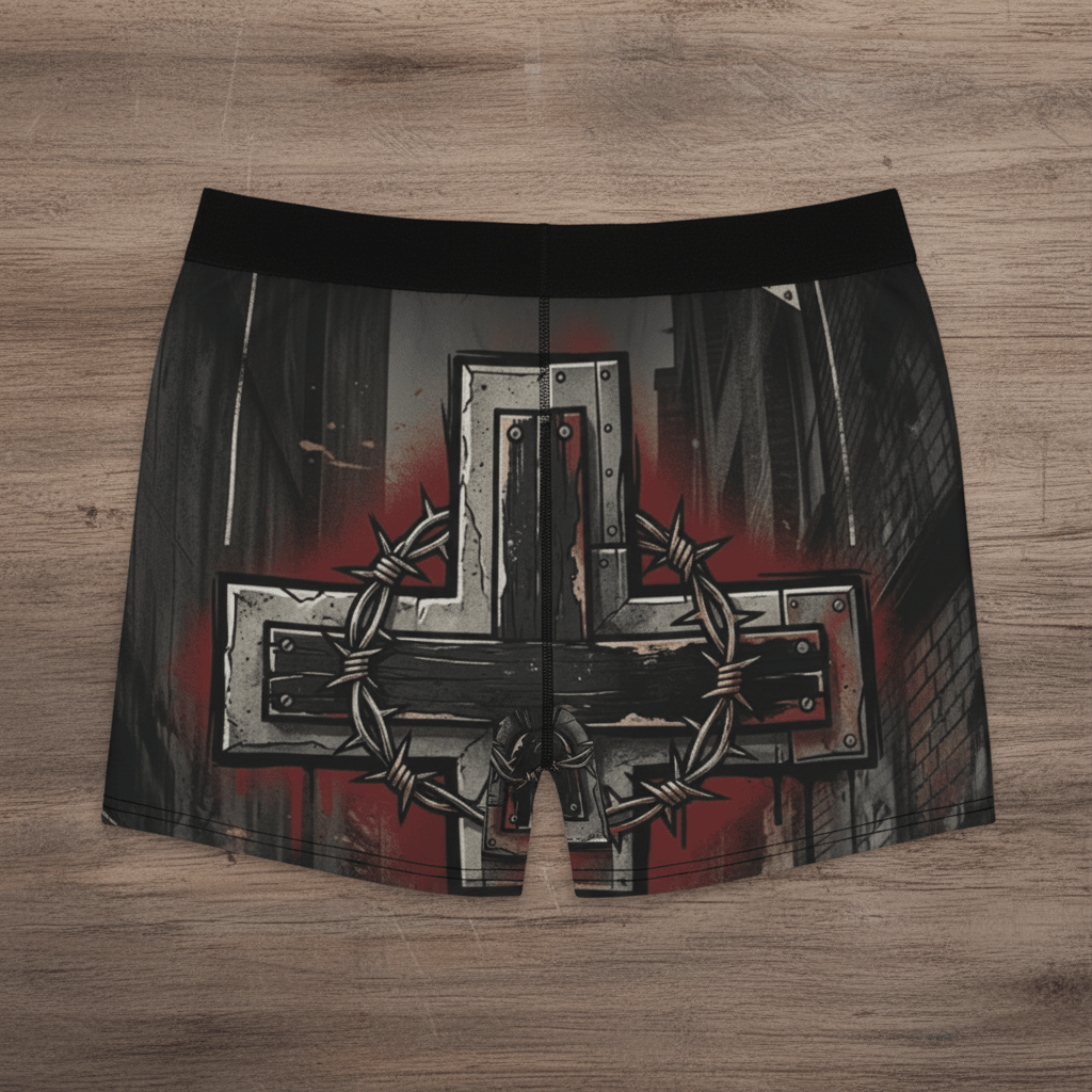 Christian Cross Boxer Briefs — John 3:16 Scripture PrintEmber Spirit Apparel