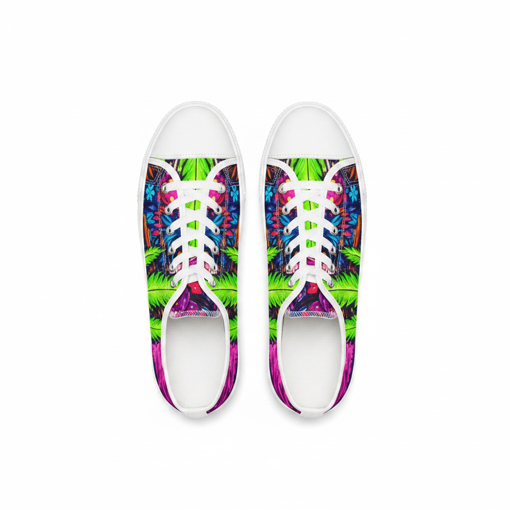 Colorful Painting by Ownee : Print Women's Low Top Sneakers – Vibrant Boho Casual ShoesEmber Spirit Apparel