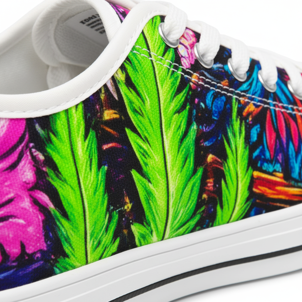 Colorful Painting by Ownee : Print Women's Low Top Sneakers – Vibrant Boho Casual ShoesEmber Spirit Apparel