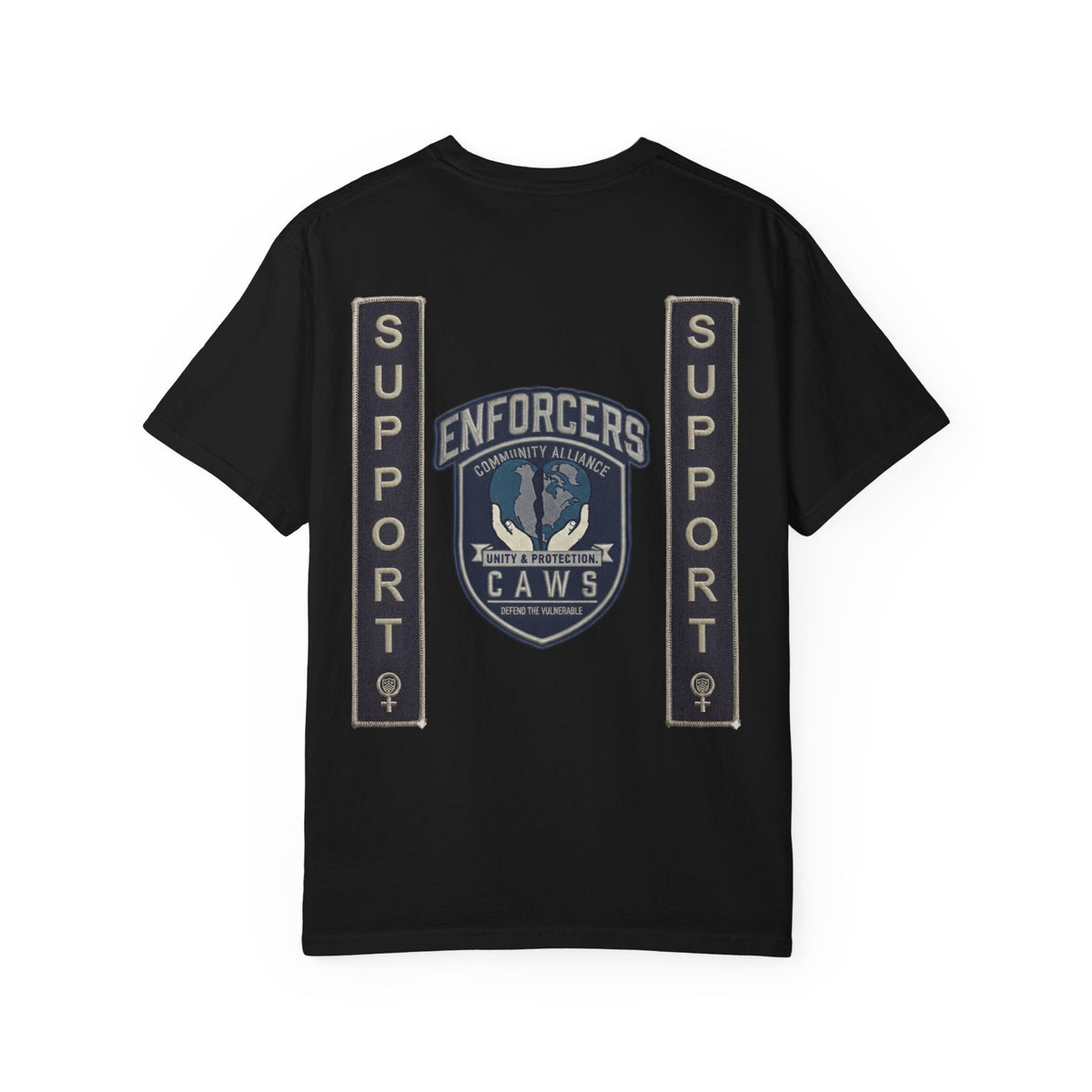 Community Alliance Enforcers Title Tee — CAWS (Children Animals Women Seniors) Support TeeEmber Spirit Apparel
