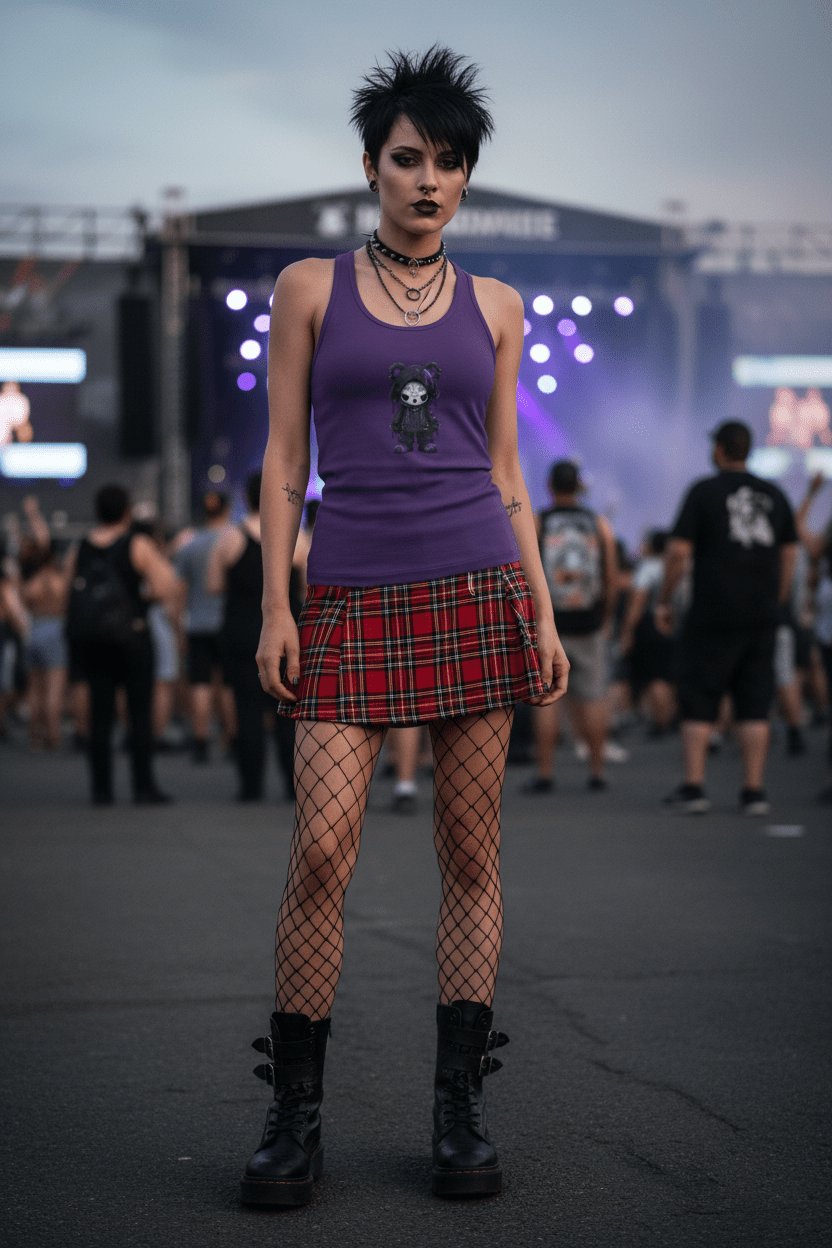Crazy Cute Goth Grunge Bear - Women's Ideal Racerback TankEmber Spirit Apparel