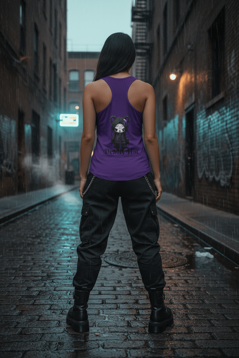 Crazy Cute Goth Grunge Bear - Women's Ideal Racerback TankEmber Spirit Apparel