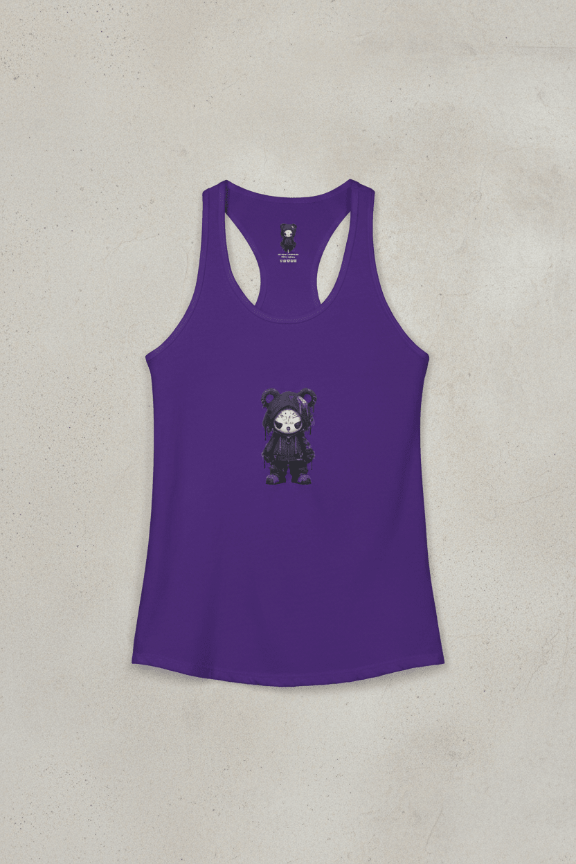 Crazy Cute Goth Grunge Bear - Women's Ideal Racerback TankEmber Spirit Apparel