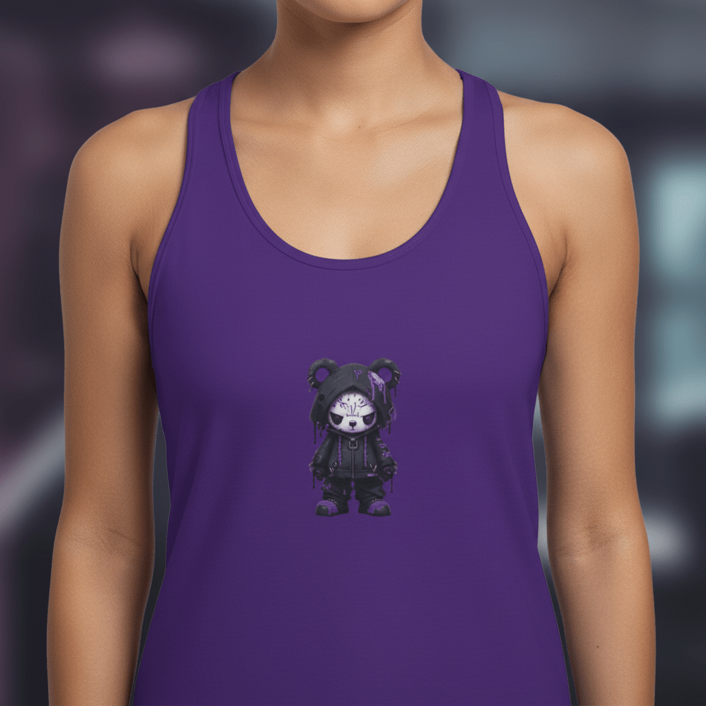 Crazy Cute Goth Grunge Bear - Women's Ideal Racerback TankEmber Spirit Apparel