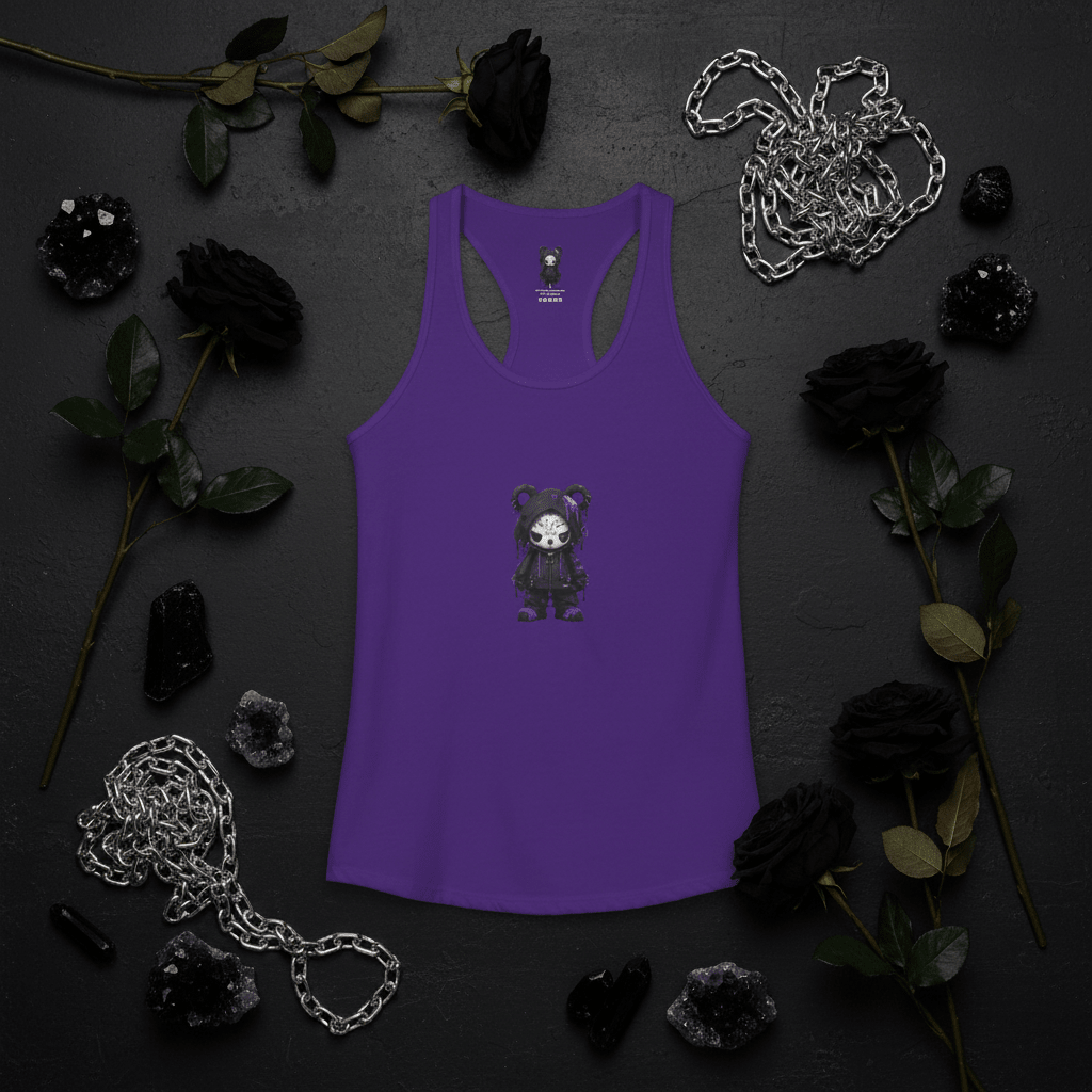 Crazy Cute Goth Grunge Bear - Women's Ideal Racerback TankEmber Spirit Apparel