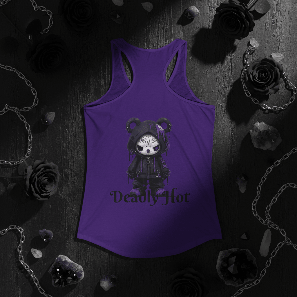 Crazy Cute Goth Grunge Bear - Women's Ideal Racerback TankEmber Spirit Apparel
