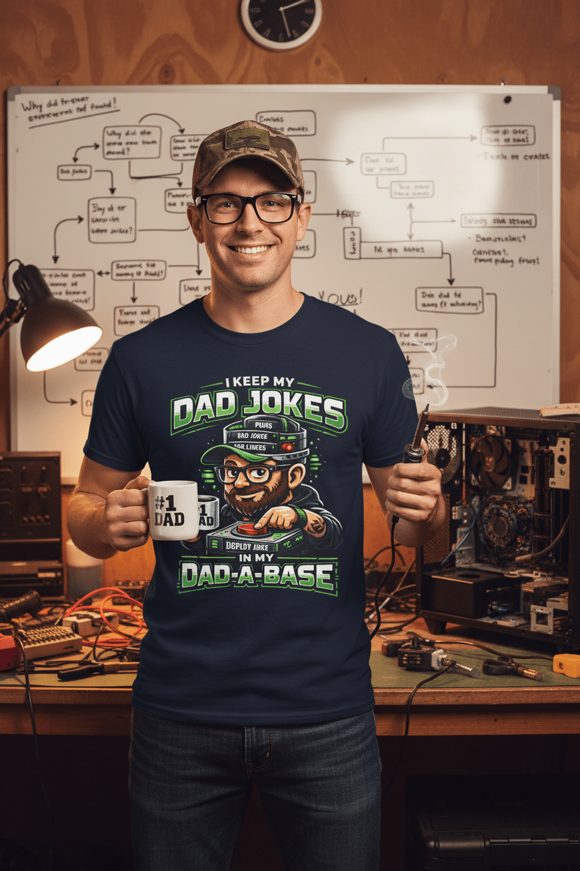 Dad Jokes Tee — "I Keep My Dad Jokes Deeply Rooted In My Dad - a - Base" Funny Father's Day T-ShirtEmber Spirit Apparel