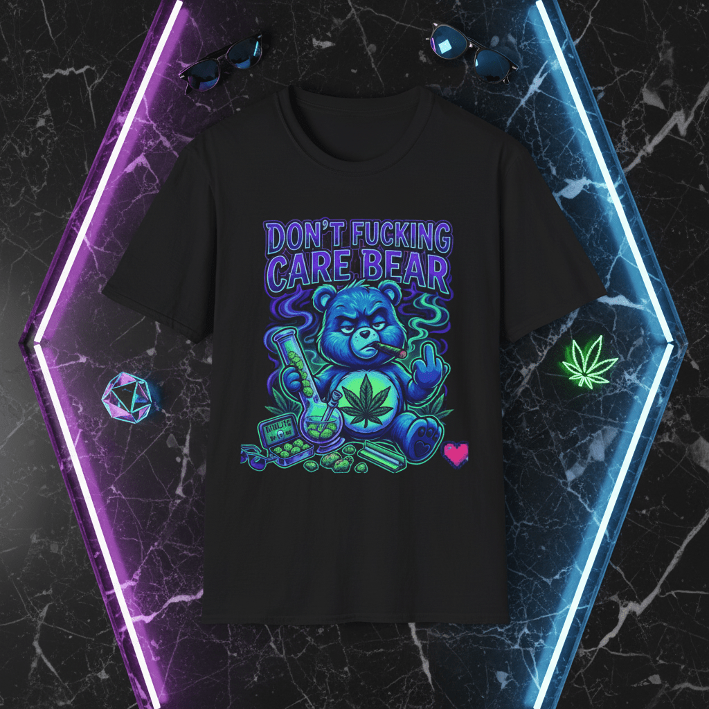 Don’t Fucking Care Bear T‑Shirt — Grunge Teddy Graphic TeeEmber Spirit Apparel