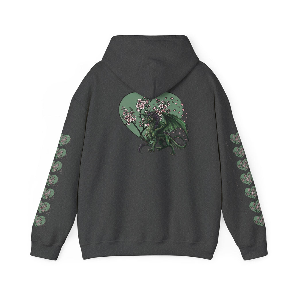 Dragon Luck Hoodie flat lay – Chinese dragon luck design cotton poly hoodie