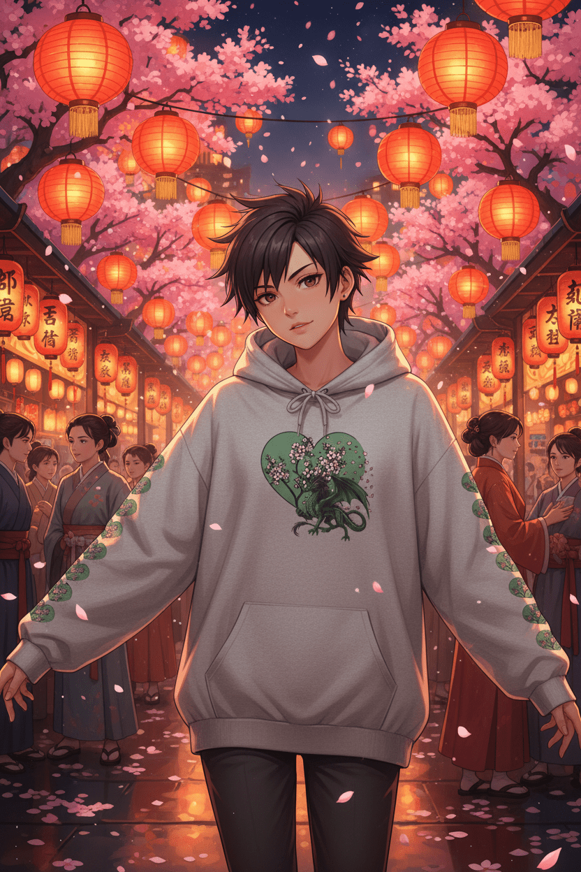 Dragon Luck Hoodie — Magical Chinese Anime Inspired Dragon DesignEmber Spirit Apparel