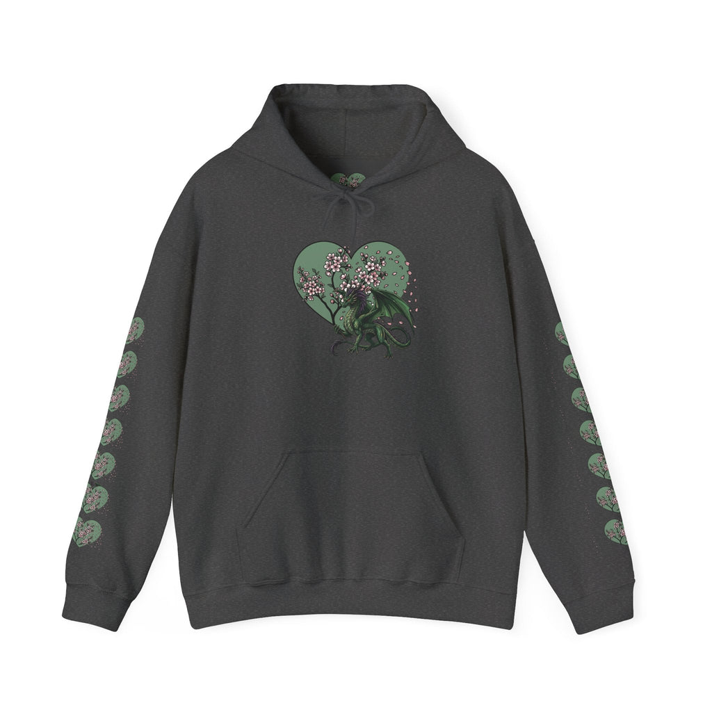 Dragon Luck Hoodie back view – bold dragon motif streetwear hoodie Ember Spirit Apparel