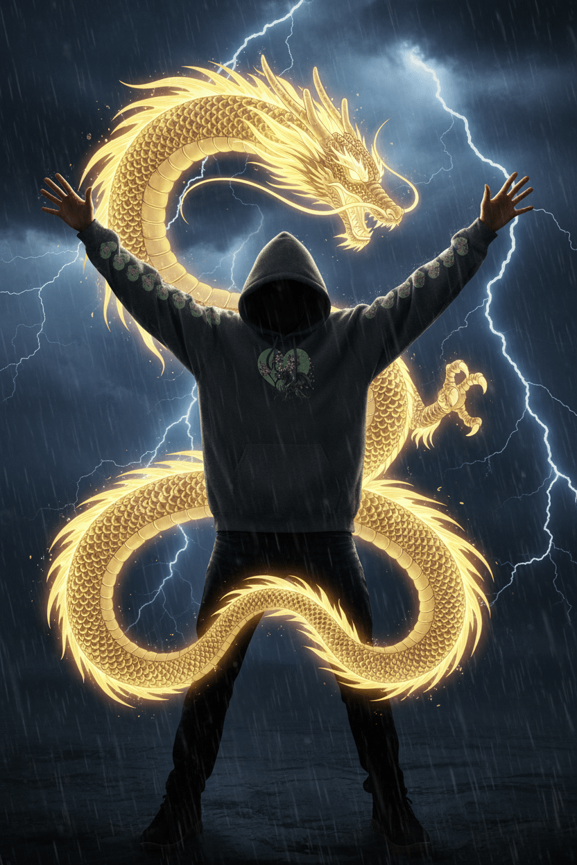 Dragon Luck Hoodie — Magical Chinese Anime Inspired Dragon DesignEmber Spirit Apparel