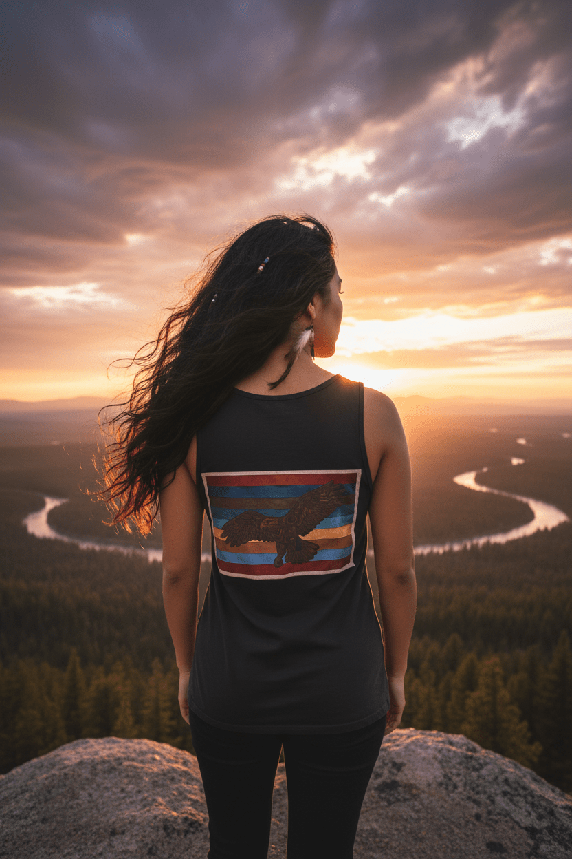 Eagle Love Retro Tank — Vintage Graphic Garment - Dyed TankEmber Spirit Apparel