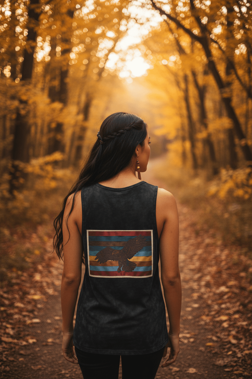 Eagle Love Retro Tank — Vintage Graphic Garment - Dyed TankEmber Spirit Apparel
