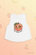 Eat More Fruit Peach Crop Top — Cute Kawaii Fruit Graphic TankEmber Spirit Apparel