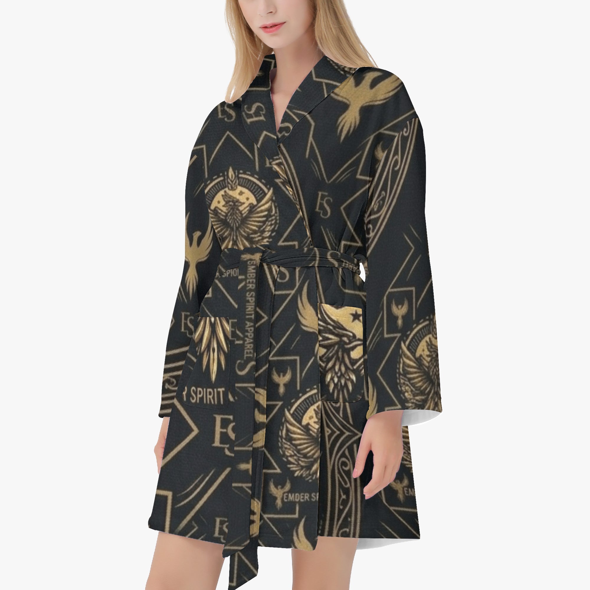 Ember Spirit Appeal- Women's Loose-fitting BathrobeEmber Spirit Apparel