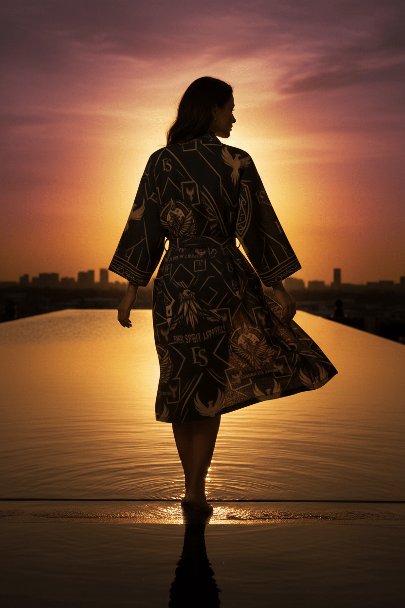 Ember Spirit Appeal- Women's Loose-fitting BathrobeEmber Spirit Apparel