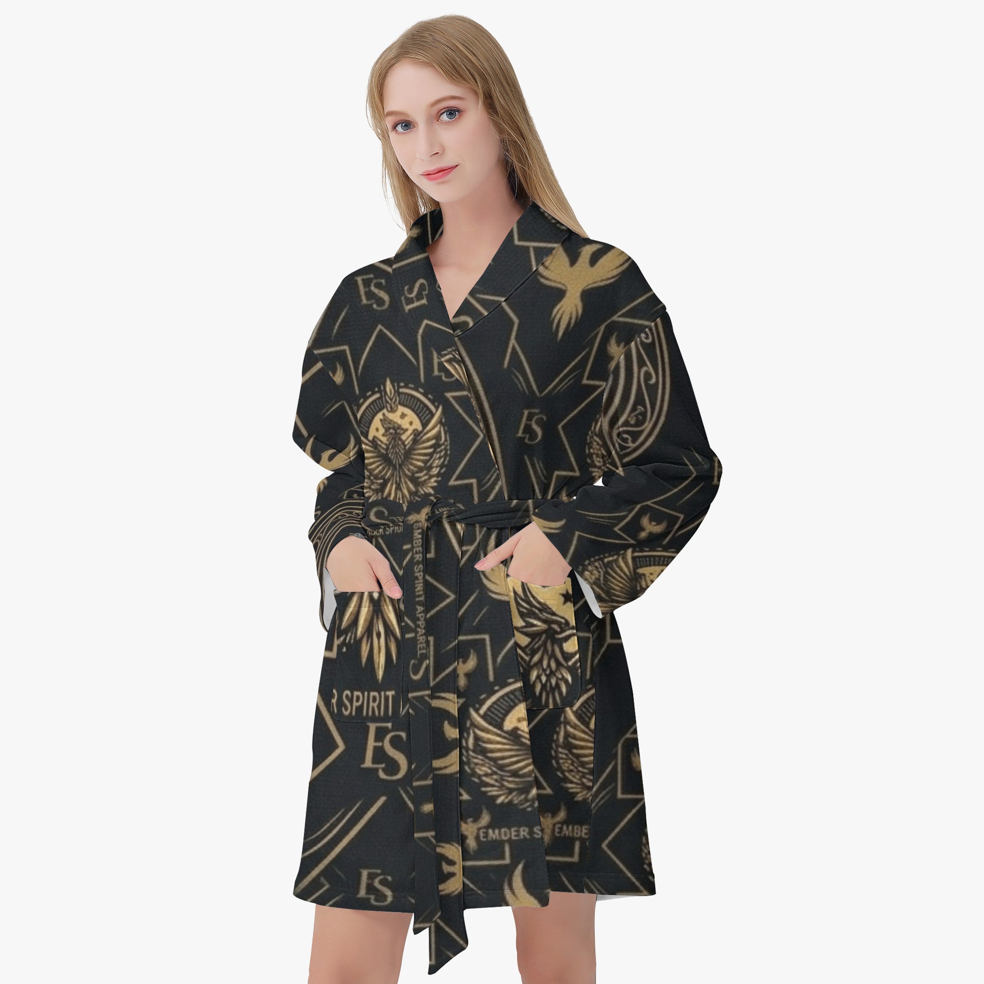 Ember Spirit Appeal- Women's Loose-fitting BathrobeEmber Spirit Apparel