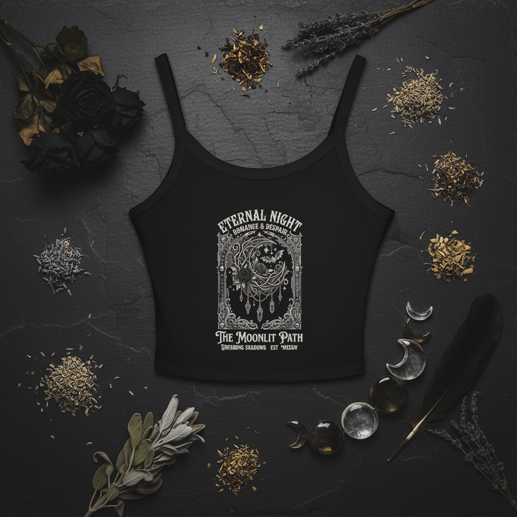 Eternal Night Moon Goth Crop Tank TopEmber Spirit Apparel