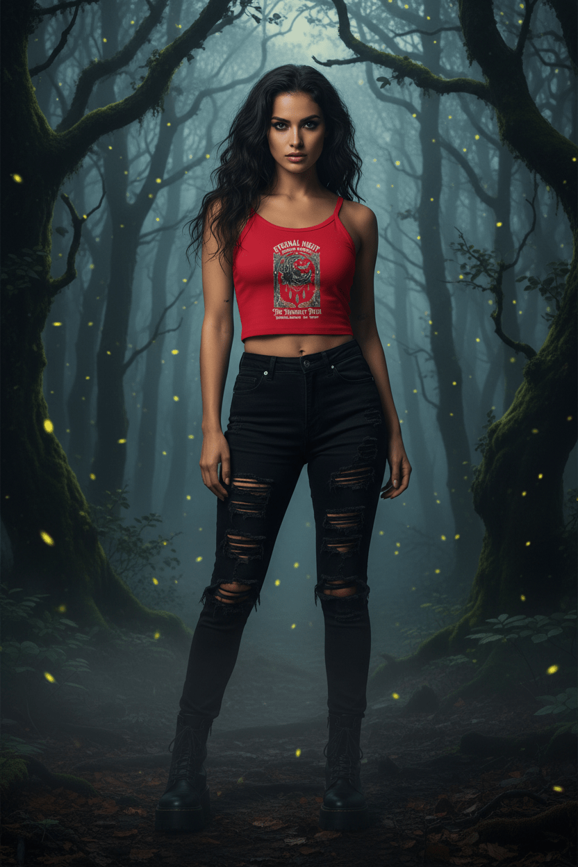 Eternal Night Moon Goth Crop Tank TopEmber Spirit Apparel