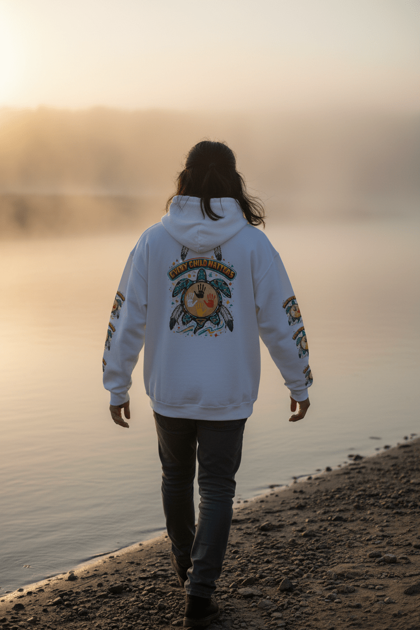 Every Child Matters Hoodie – Indigenous Awareness Turtle Graphic PulloverEmber Spirit Apparel