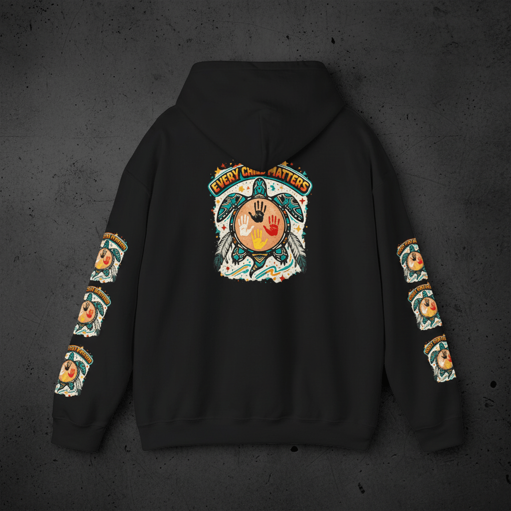 Every Child Matters Hoodie – Indigenous Awareness Turtle Graphic PulloverEmber Spirit Apparel