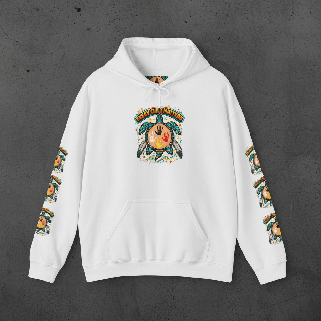 Every Child Matters Hoodie – Indigenous Awareness Turtle Graphic PulloverEmber Spirit Apparel