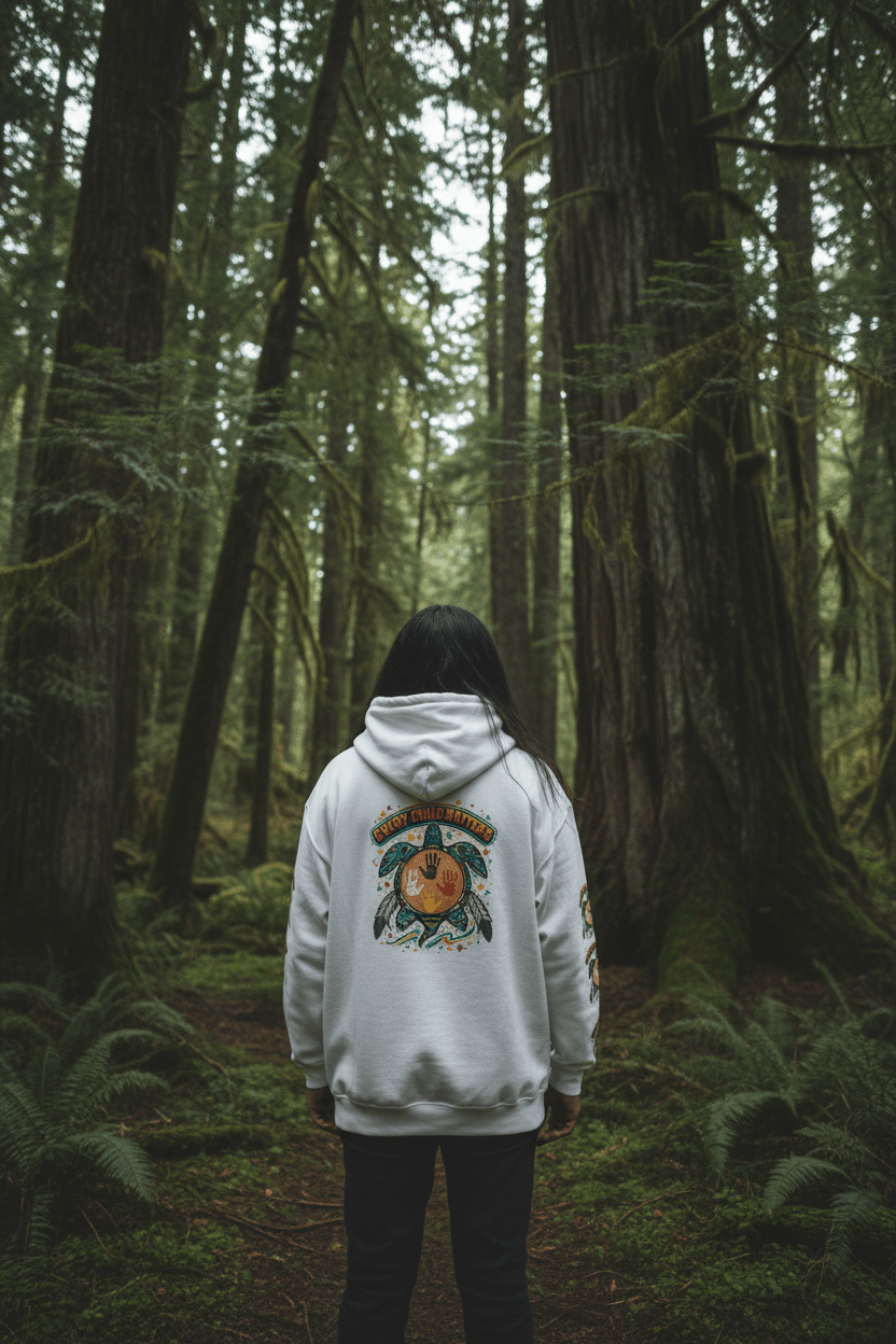 Every Child Matters Hoodie – Indigenous Awareness Turtle Graphic PulloverEmber Spirit Apparel