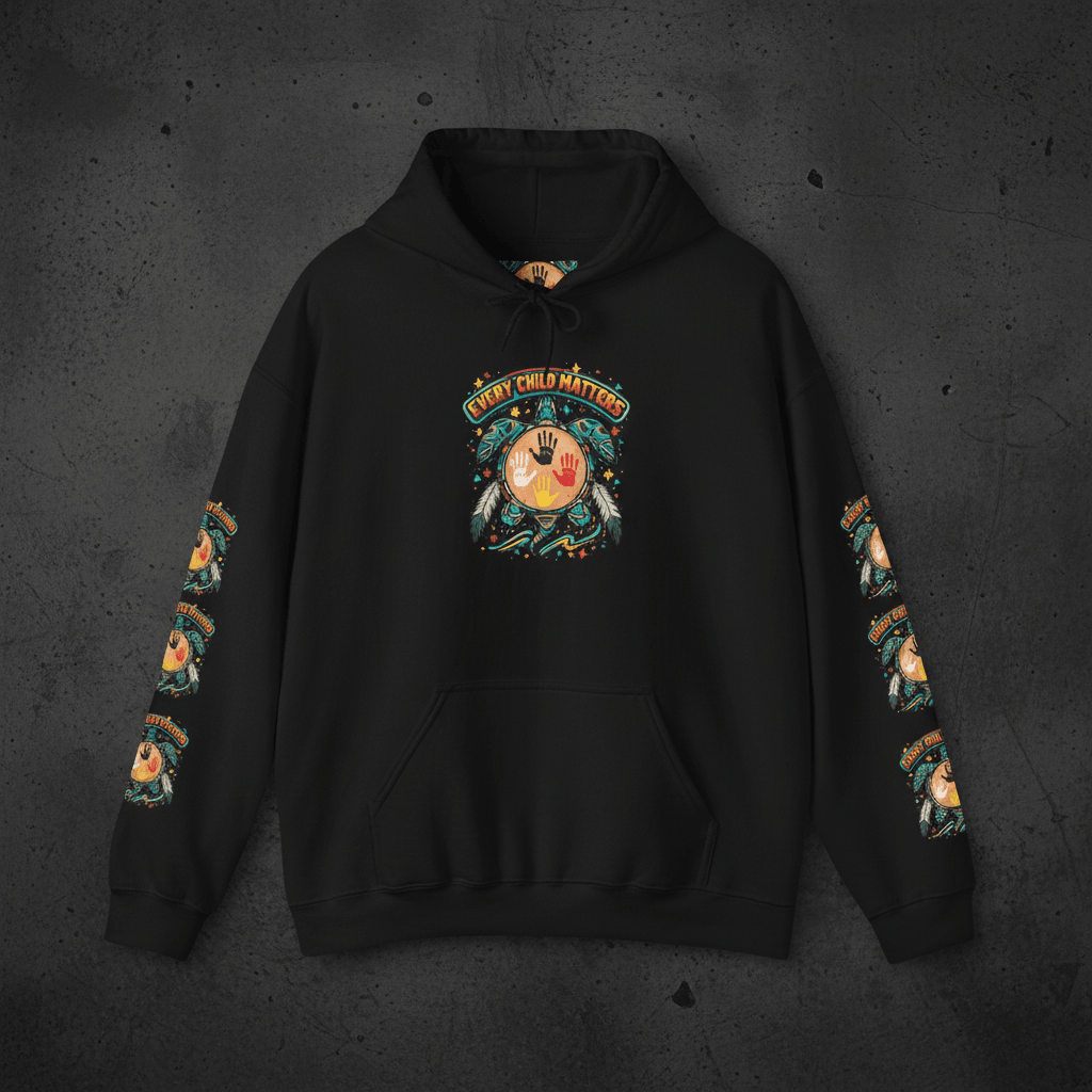 Every Child Matters Hoodie – Indigenous Awareness Turtle Graphic PulloverEmber Spirit Apparel