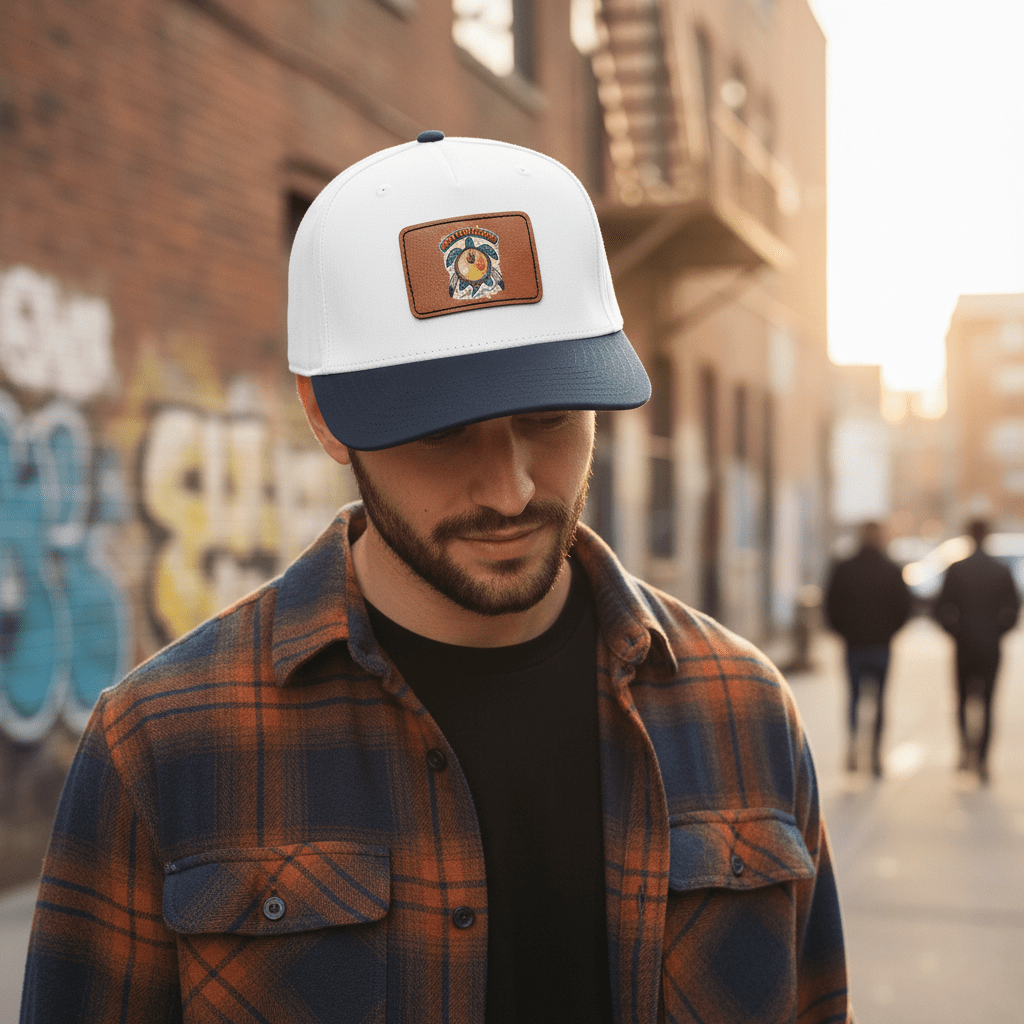 Every Child Matters Leather Patch Baseball Cap – Indigenous Awareness Vintage Turtle DesignEmber Spirit Apparel