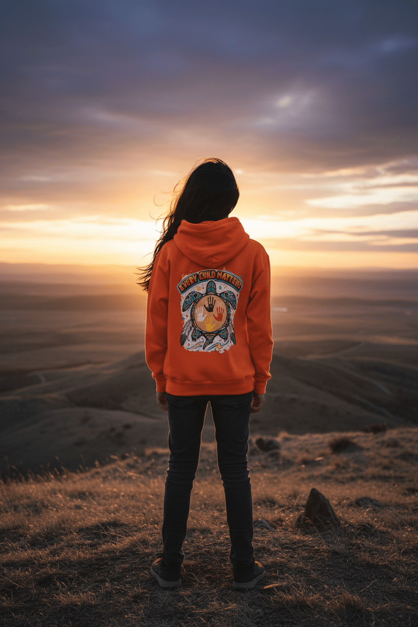 Every Child Matters Youth Hoodie — Turtle Handprint Awareness SweatshirtEmber Spirit Apparel
