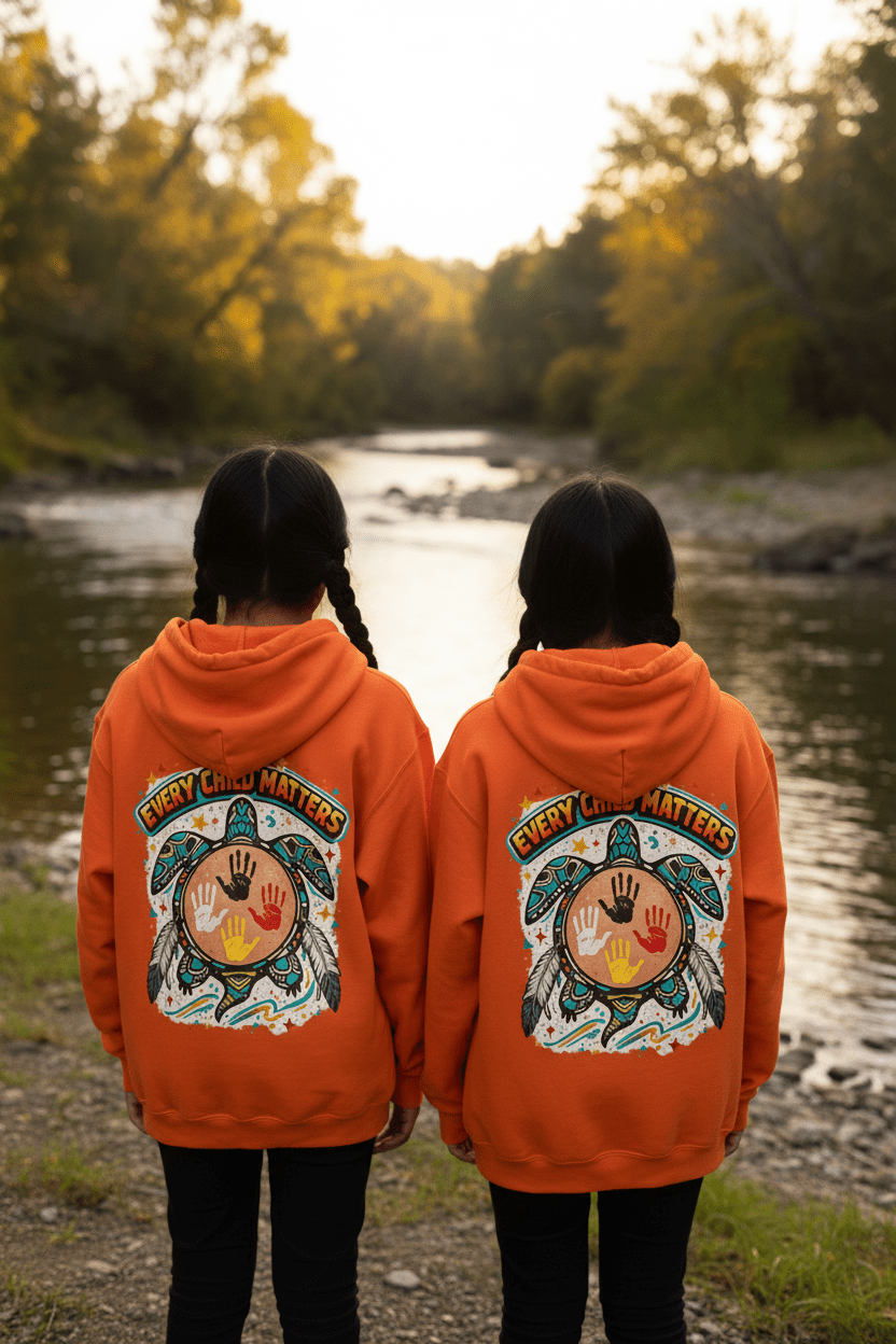 Every Child Matters Youth Hoodie — Turtle Handprint Awareness SweatshirtEmber Spirit Apparel