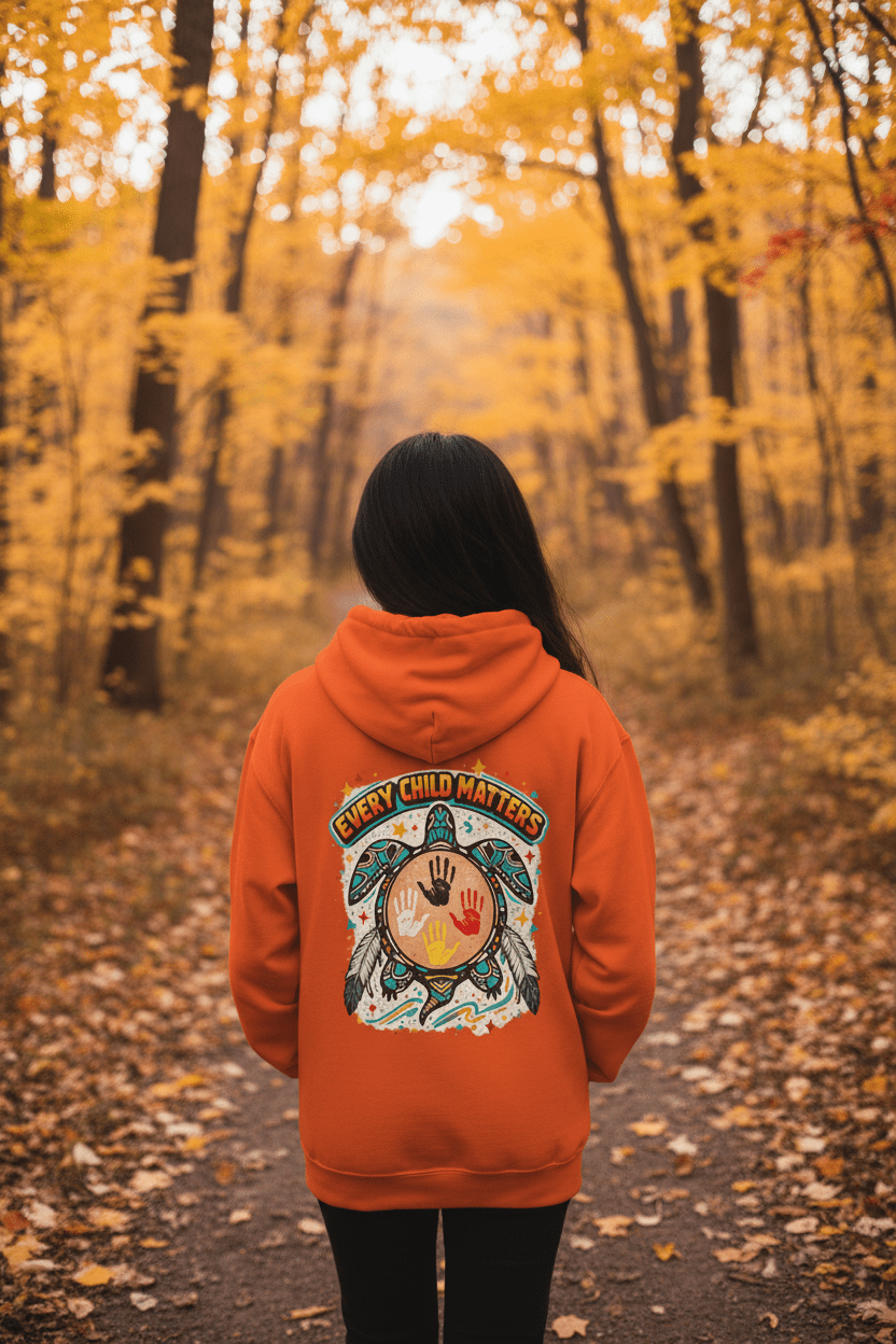 Every Child Matters Youth Hoodie — Turtle Handprint Awareness SweatshirtEmber Spirit Apparel