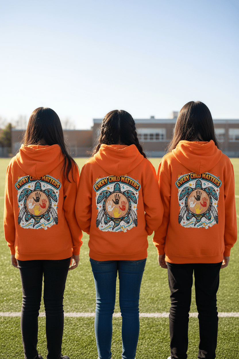 Every Child Matters Youth Hoodie — Turtle Handprint Awareness SweatshirtEmber Spirit Apparel