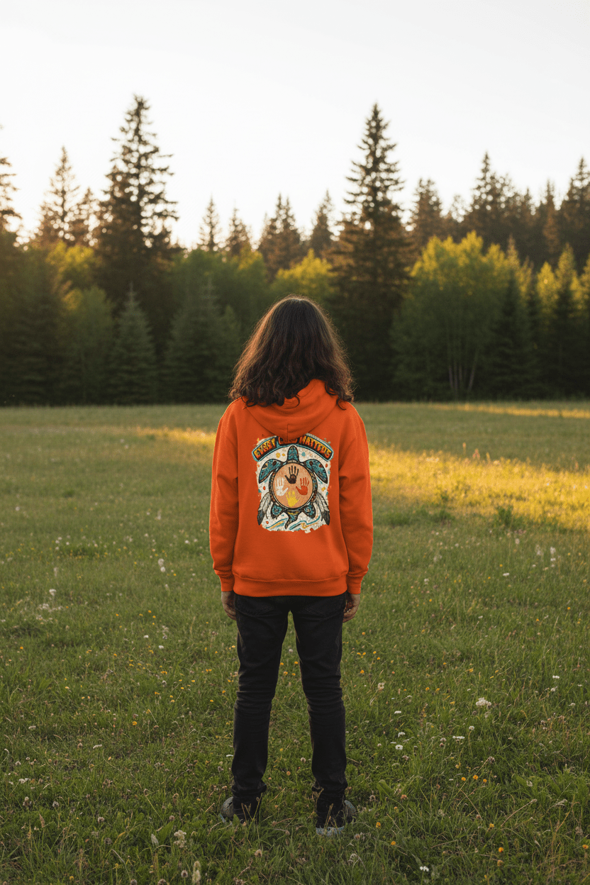 Every Child Matters Youth Hoodie — Turtle Handprint Awareness SweatshirtEmber Spirit Apparel
