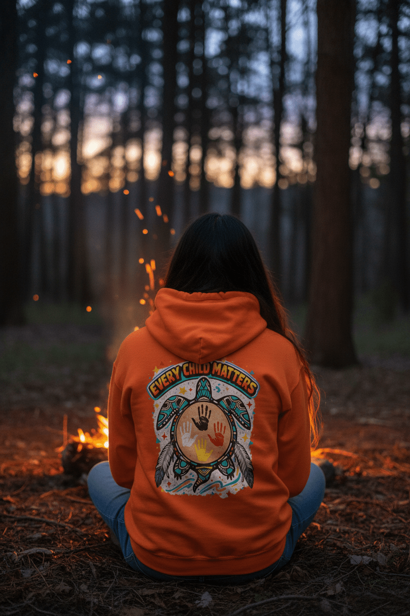 Every Child Matters Youth Hoodie — Turtle Handprint Awareness SweatshirtEmber Spirit Apparel