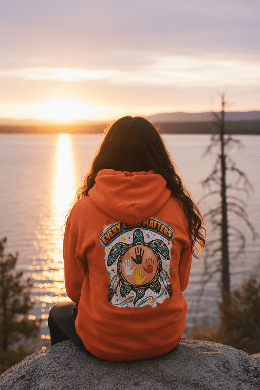 Every Child Matters Youth Hoodie — Turtle Handprint Awareness SweatshirtEmber Spirit Apparel