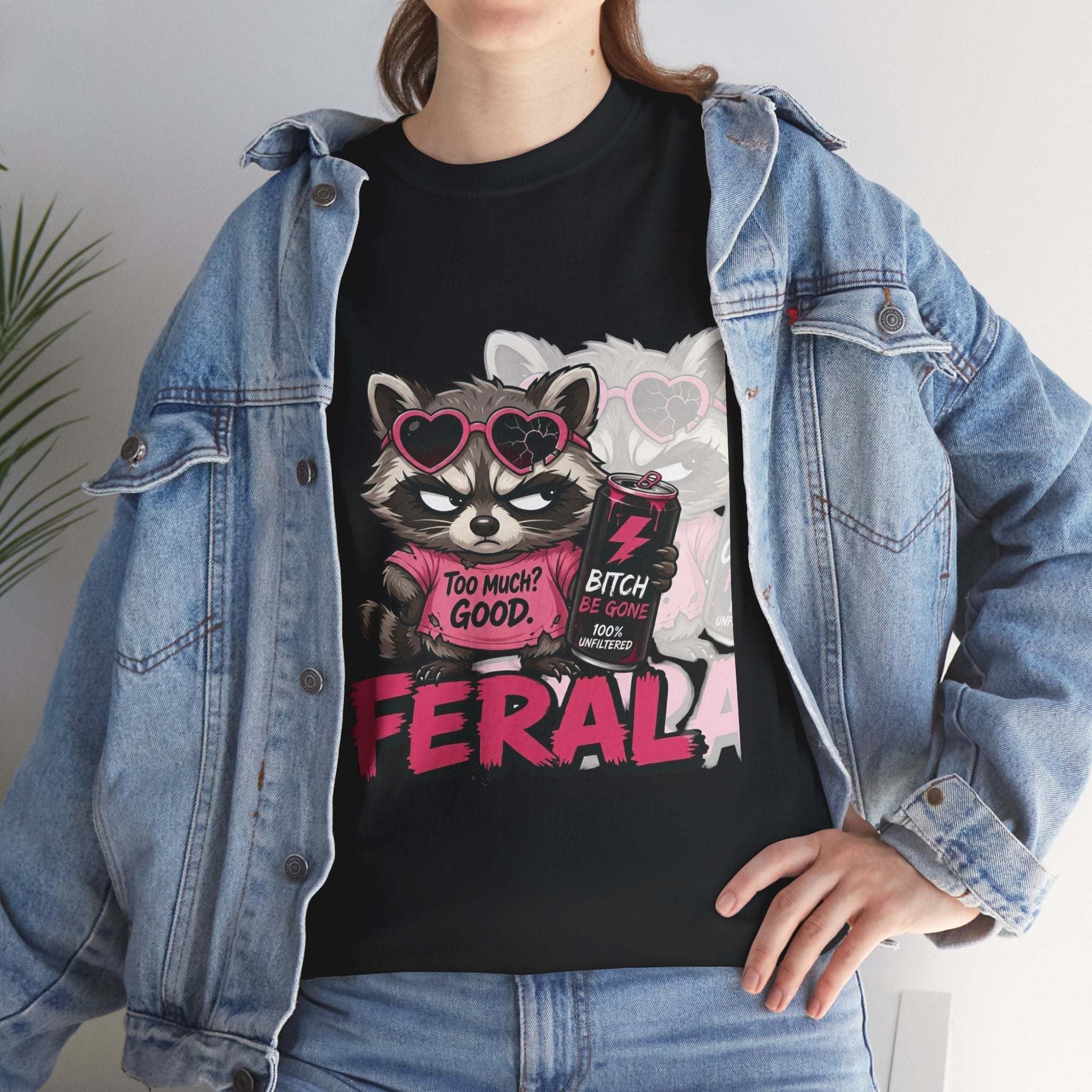Feral Racoon - Unisex Heavy Cotton TeeEmber Spirit Apparel
