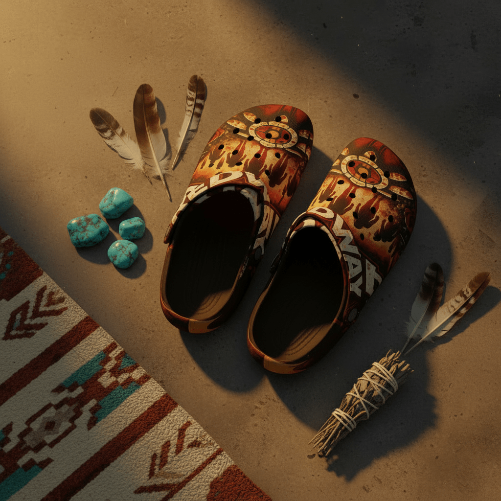 Flame Crest EVA Foam Clogs side view — lightweight EVA foam footwear | Ember Spirit Apparel